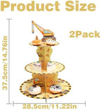 2PCS 3 Tier Construction Cupcake Stand, Cupcake Stand Cardboard - Easy to Assemble& Reusable(3Vehicle) in, alternate view 3