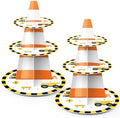 2Pcs 3 Tier Construction Theme Cupcake Stand Decoration in yellow, orange