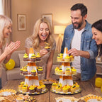 2Pcs 3 Tier Construction Theme Cupcake Stand Decoration in yellow, orange, alternate view 5