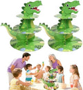 2PCS 3 Tier Dinosaur Cupcake Stand, Dino Cupcake Stand Cardboard - Easy to Assemble& Reusable(4Dinosaur) in