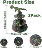 2PCS 3 Tier Dinosaur Cupcake Stand, Dino Cupcake Stand Cardboard - Easy to Assemble& Reusable(1Dinosaur) in, alternate view 3