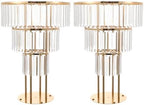 2PCS 3-Tier Gold Crystal Flower Stand for for Wedding(Round Base), alternate view 3