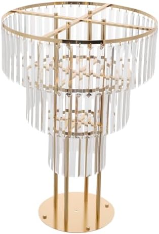 2PCS 3-Tier Gold Crystal Flower Stand for for Wedding(Round Base), alternate view 5