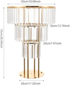 2PCS 3-Tier Gold Crystal Flower Stand for for Wedding(Round Base), alternate view 7
