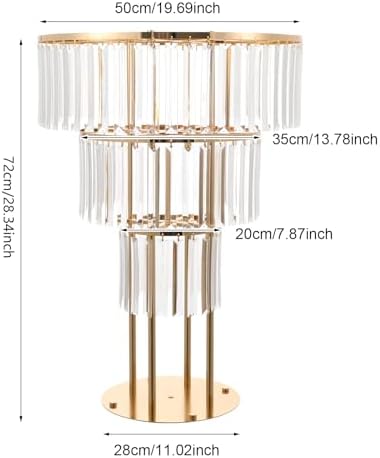 2PCS 3-Tier Gold Crystal Flower Stand for for Wedding(Round Base), alternate view 7
