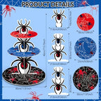 2Pcs 3 Tier Hero Party Decorations Spider Cupcake Stand in Red, Blue, Black, alternate view 3