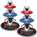 2Pcs 3 Tier Spider Cupcake Stand Decoration Spider Cupcake Tower in Multicolor