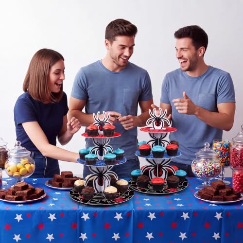 2Pcs 3 Tier Spider Cupcake Stand Decoration Spider Cupcake Tower in Multicolor, alternate view 7