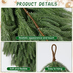 2PCS 32" Artificial Christmas Teardrop Swag, Norfolk Greenery Decor in Green, alternate view 4