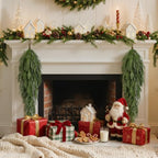 2PCS 32" Artificial Christmas Teardrop Swag, Norfolk Greenery Decor in Green, alternate view 6