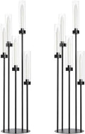 2Pcs 39.8'' Black Halloween Candelabra Candle Holder with Acrylic Shades in Black