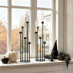 2Pcs 39.8'' Black Halloween Candelabra Candle Holder with Acrylic Shades in Black, alternate view 7