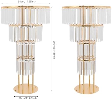 2PCS 4-Tier Gold Crystal Flower Stand for for Wedding(Round Base), alternate view 7