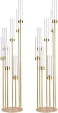 2PCS 48" Tall Floor Candelabra Centerpieces for Tables in Gold