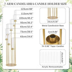 2PCS 48" Tall Floor Candelabra Centerpieces for Tables in Gold, alternate view 3