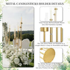 2PCS 48" Tall Floor Candelabra Centerpieces for Tables in Gold, alternate view 4