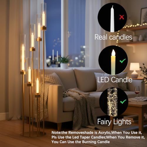 2PCS 48" Tall Floor Candelabra Centerpieces for Tables in Gold, alternate view 5