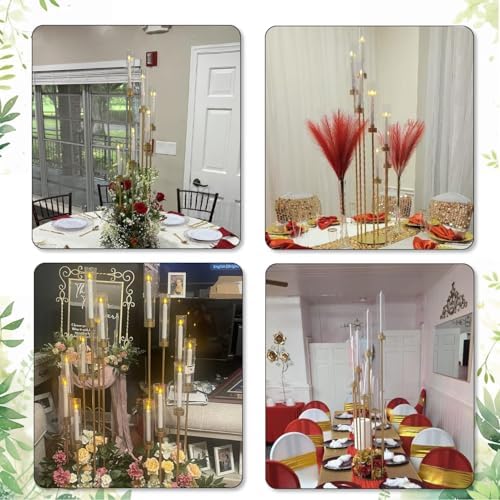 2PCS 48" Tall Floor Candelabra Centerpieces for Tables in Gold, alternate view 6