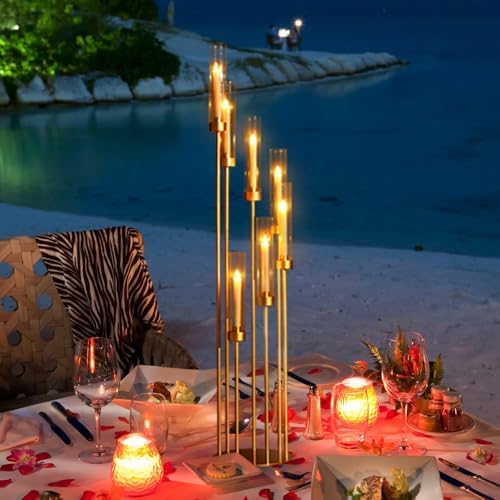 2PCS 48" Tall Floor Candelabra Centerpieces for Tables in Gold, alternate view 7