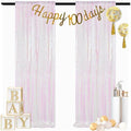 2PCS 4x7FT Iridescent White Sequin Backdrops| Sparkle Photo Background for Parties & Events | Elegant & Durable