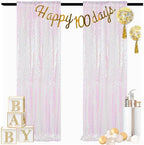 2PCS 4x7FT Iridescent White Sequin Backdrops| Sparkle Photo Background for Parties & Events | Elegant & Durable