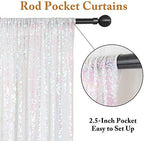 2PCS 4x7FT Iridescent White Sequin Backdrops| Sparkle Photo Background for Parties & Events | Elegant & Durable, alternate