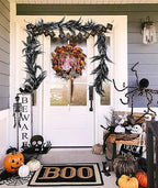 2Pcs 5.8Ft Artificial Boston Fern Garland Greenery Vine Black White, alternate view 2