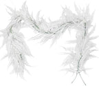 2Pcs 5.8Ft Artificial Fall Boston Fern Vines White Greenery Garland