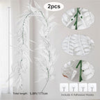 2Pcs 5.8Ft Artificial Fall Boston Fern Vines White Greenery Garland, alternate view 3