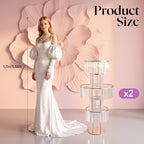 2PCS 5-Tier Silver Vases Centerpieces Stands (Sliver, Round) in Gold+Clear, alternate view 3