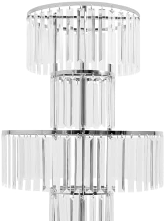 2pcs 5 Tier Wedding Flower Stand, 43.3" Square Base Vases Centerpieces in Silvery/Square Base, alternate view 4