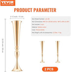 2PCS 56cm/22.05” Tall Wedding Flower Vase, Metal Wedding Trumpet Centerpiece, Gold Floral Stand Display Rack for, alternate