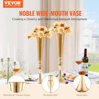 2PCS 56cm/22.05” Tall Wedding Flower Vase, Metal Wedding Trumpet Centerpiece, Gold Floral Stand Display Rack for, alternate