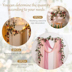 2Pcs 5FT Dusty Rose Artificial Flower Garland Blush Rose Floral Garland Arch Rose Vine for Wedding Ceremony, alternate view 3