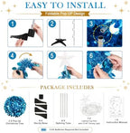 2PCS 5FT Pop Up Christmas Trees with Lighted Top Star for Decorations, Blue in Blue, alternate view 4