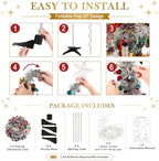 2PCS 5FT Pop Up Christmas Trees with Lighted Top Star for Decorations in Silver Mix, alternate view 4