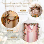 2Pcs 5FT Terracotta Artificial Flower Garland Fall Floral Garland Burnt Orange Arch Rose Vine for Wedding, alternate view 3