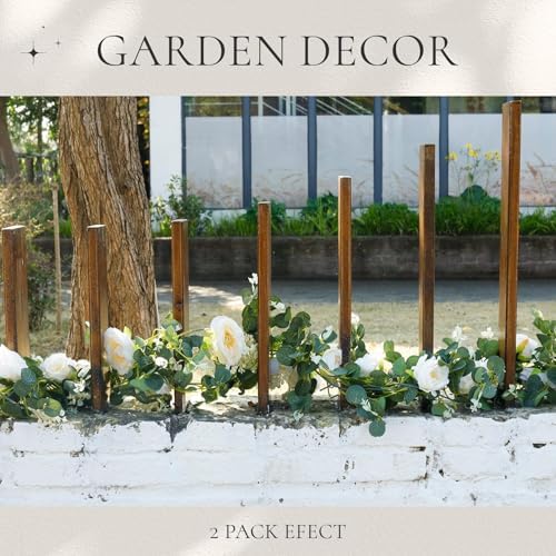 2Pcs 6.5FT Fake Floral Greenery Garland for Backdrop Wedding Decor, alternate view 4
