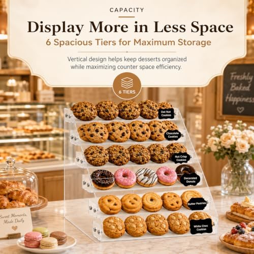 2Pcs 6-Tier Acrylic Cookie Display Stand, Clear Tiered Tiered Dessert Stand, alternate view 4