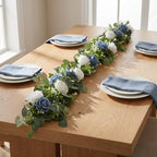 2Pcs 6FT Artificial Flowers Eucalyptus Garlands Fake Silk Roses Hanging Floral Vines for Home Room Party Wedding, alternate