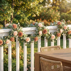 2Pcs 6FT Artificial Flowers Eucalyptus Garlands Fake Silk Roses Hanging Floral Vines for Home Room Party Wedding, alternate