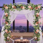 2Pcs 6FT Artificial Flowers Eucalyptus Garlands Fake Silk Roses Hanging Floral Vines for Home Room Party Wedding, alternate
