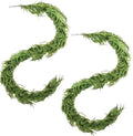 2PCS 6Ft Artificial Norfolk Pine Garlands, Real Touch Winter Pine Garland, Green Artificial Greenery Garland for