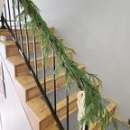 2PCS 6Ft Artificial Norfolk Pine Garlands, Real Touch Winter Pine Garland, Green Artificial Greenery Garland for, alternate