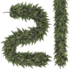 2PCS 6FT Christmas Garland, Encrypting Real Touch Cedar Garland in Green