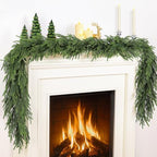 2Pcs 6FT Christmas Garland, Norfolk Pine Garland for Mantle Decor