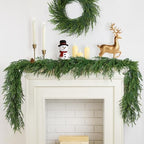 2Pcs 6FT Christmas Garland, Norfolk Pine Garland for Mantle Decor, alternate view 5