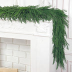 2Pcs 6FT Christmas Garlands, Real Touch Artificial Norfolk Pine Garlands in Green, alternate view 4