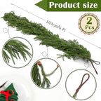 2Pcs 6FT Christmas Garlands, Real Touch Norfolk Pine Garland, alternate view 2