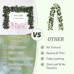 2Pcs 6FT Eucalyptus Garland, Green Garland with Flowers, Artificial Faux Greenery Vines for centerpieces Wedding, alternate